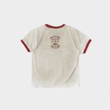  Áo Thun [Unisex] Badblood - [w-tee25-096] Workshop Shield Print Ringer T-Shirt Cream 