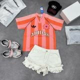  Áo Thun Bóng Đá ADIDAS [Nữ] Kẻ Sọc Cam 