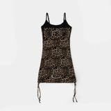  Váy [Nữ] Badblood - [w-drs25-002] Mystic String Mini Dress Brown Leopard 