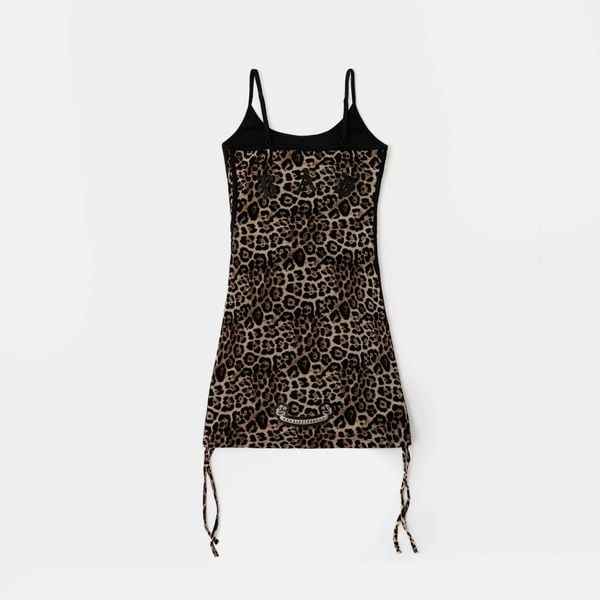 Váy [Nữ] Badblood - [w-drs25-002] Mystic String Mini Dress Brown Leopard