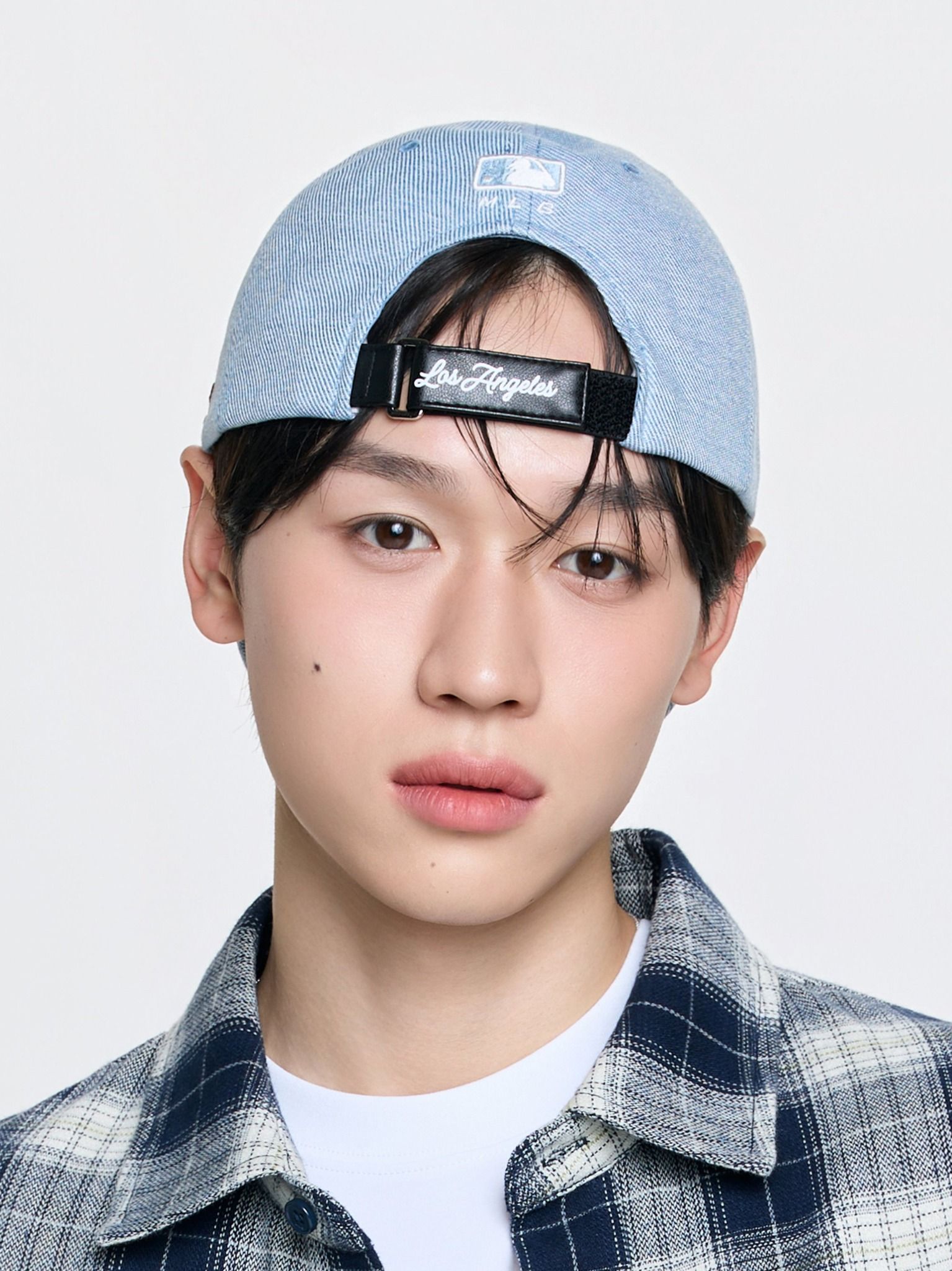  Nón MLB Korea - [Unisex] Vintage Denim Curve Logo Unstructured Ball Cap LA Dodgers - 3ACPV196N-07BLL 
