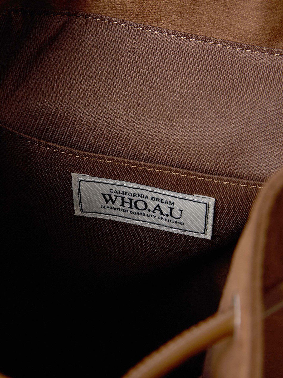 Balo Whoau Korea - Suede Buckle Backpack - WHBGF4T31A 