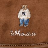  Balo Whoau Korea - Suede Buckle Backpack - WHBGF4T31A 
