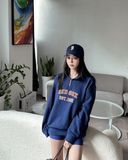  Áo Sweater MLB Korea - Varsity Overfit Half-Zip Boston Navy - 3AMTV0341-43NYS 