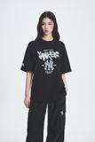  Áo thun [Unisex] MLB - Basic Big Logo Mega Overfit Functional Short Sleeve T-Shirt NY Yankees Black - 3ATSB0553-50BKS 