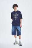  Áo thun [Unisex] MLB - Basic Big Logo Mega Overfit Functional Short Sleeve T-Shirt NY Yankees Navy - 3ATSB0553-50NYS 