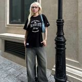  Áo Thun New Era - [Unisex] NY Yankees Retro Logo Black T-Shirt - 15488854 