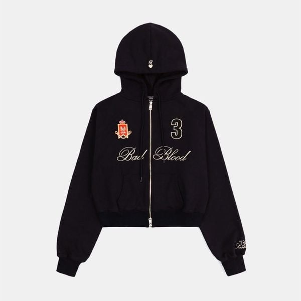 Áo Khoác [Unisex] Badblood - [w-hde24-063] Royal Classic Hooded ZipUp Black