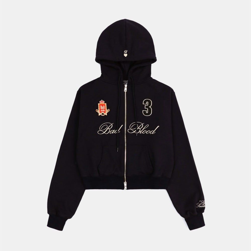  Áo Khoác [Unisex] Badblood - [w-hde24-063] Royal Classic Hooded ZipUp Black 