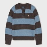  Áo Sweater Whoau Bokashi Stripe Collar Pullover Brown - WHKAF4T32F 