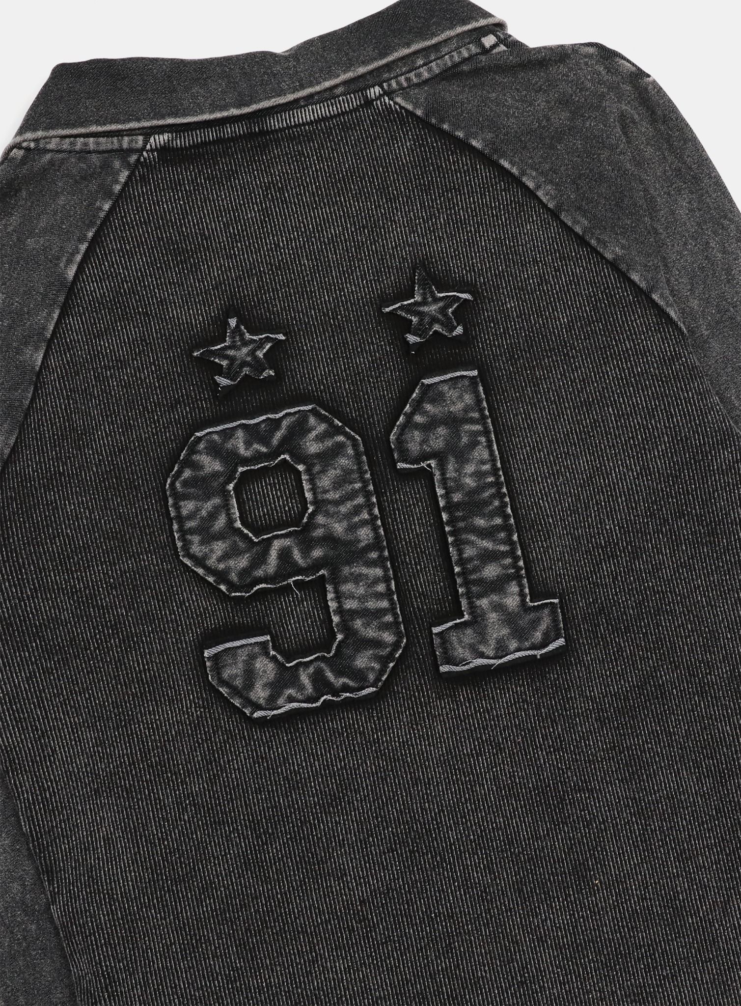  Áo Thun Dài Tay [Unisex] Badblood - [w-tee25-017] Rusty Denim V-Neck Black 