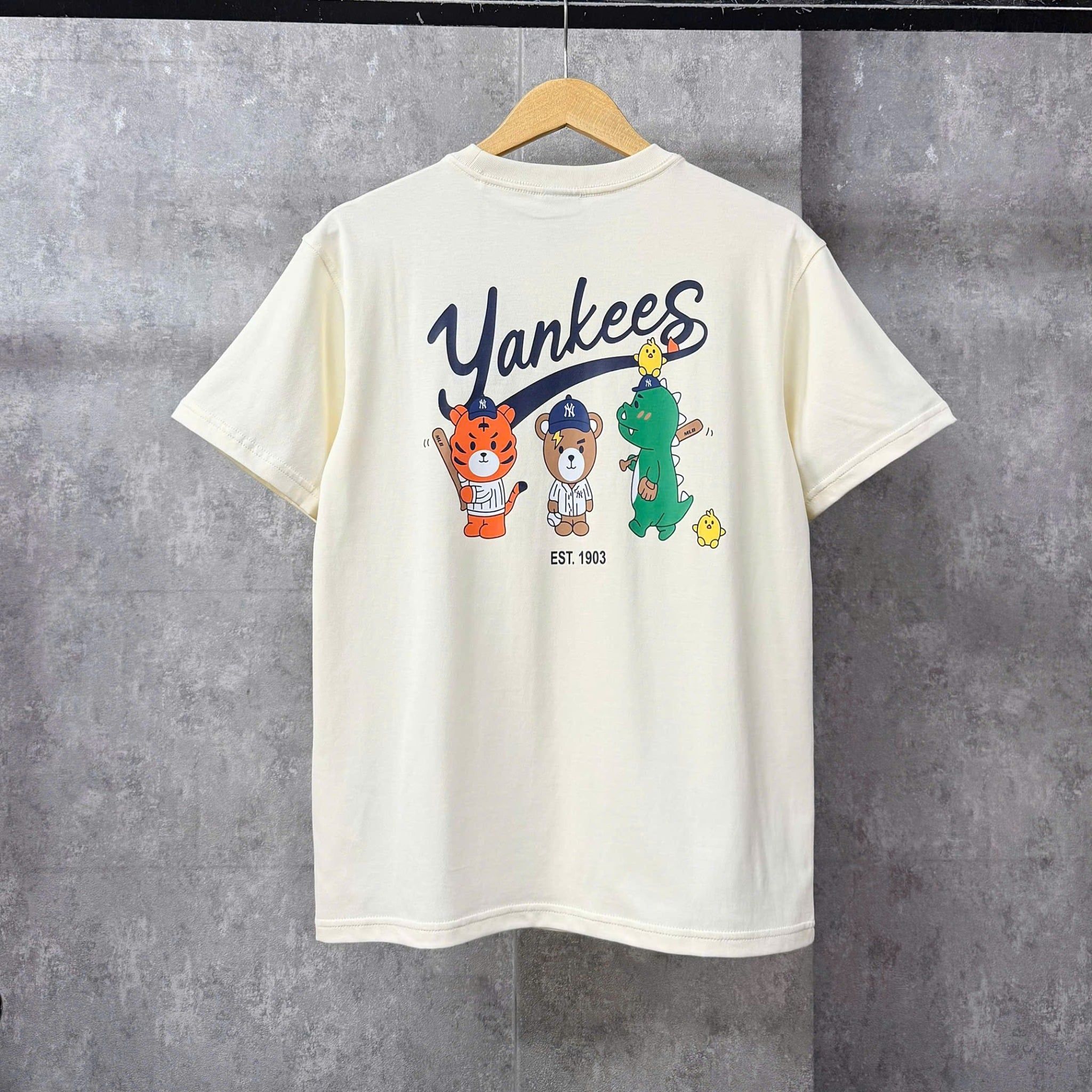  Áo Thun New Era - [Unisex] Tiger Bear Dinosaur Baseball Cream - 15488988 