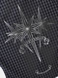  Áo Sơ Mi [Unisex] Badblood - [w-sht25-008] Cosmo Graphic Short Sleeve Shirt Charcoal Blue Check 
