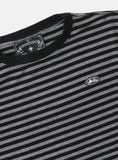  Áo Thun [Unisex] Badblood - [w-tee25-102] Tiny Logo Jersey Ringer T-Shirt Black/Stripe 