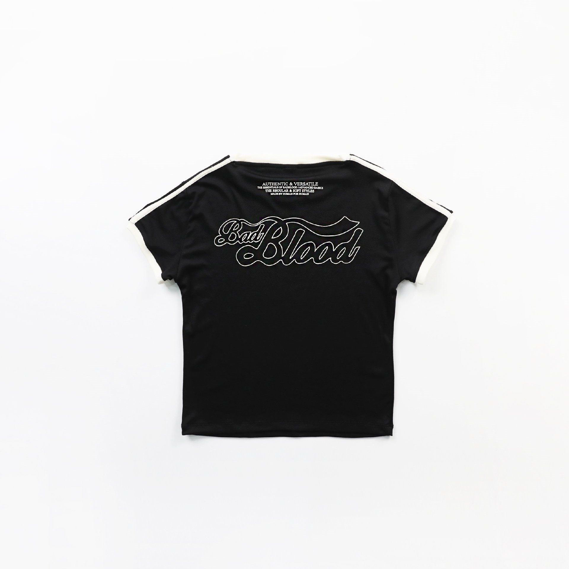  Áo Thun [Unisex] Badblood - [w-tee24-049] Vintage Logo Slim T-Shirt Black 