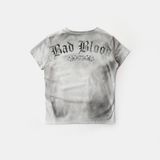  Áo Thun [Unisex] Badblood - [w-tee25-043] Crack Print T-shirt White 