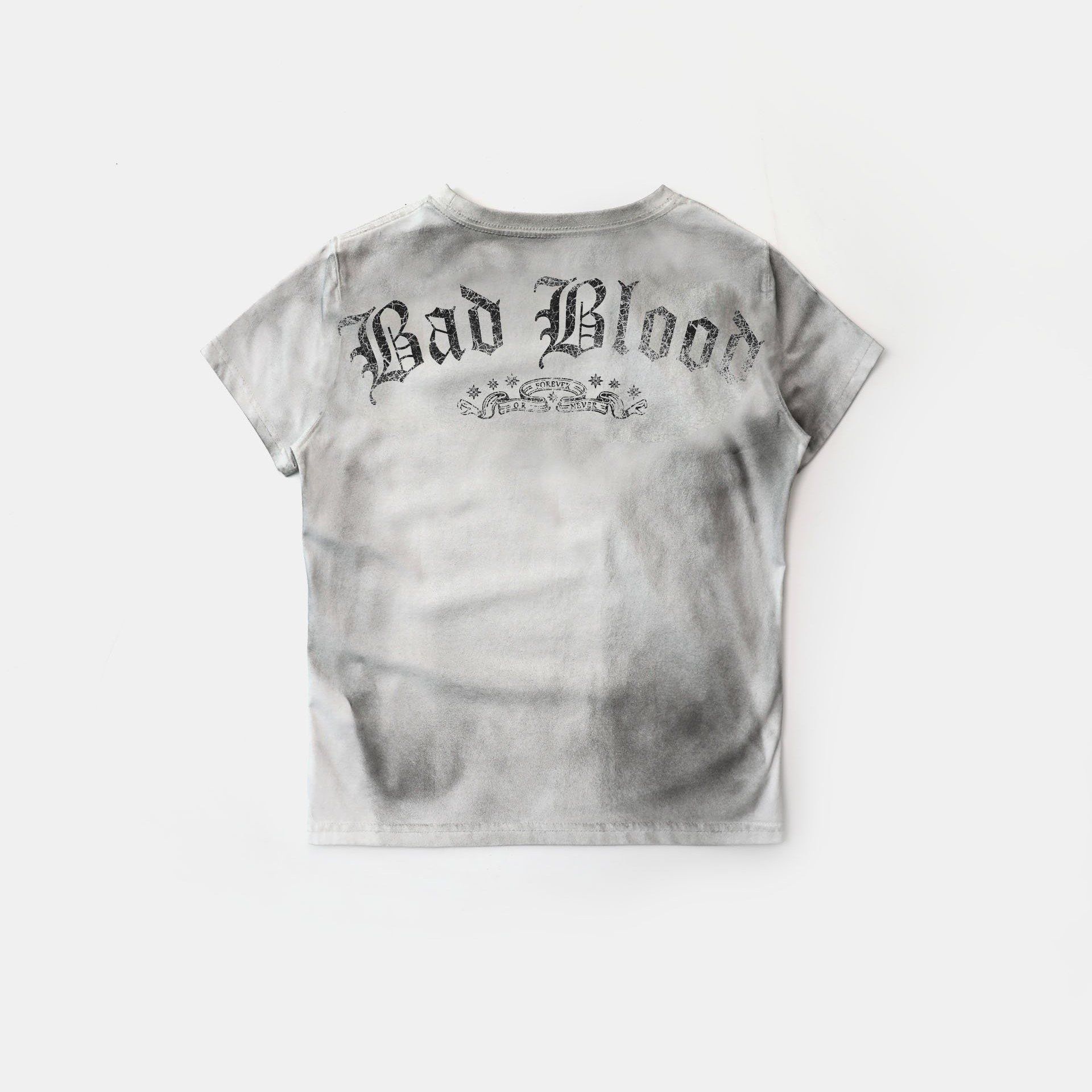  Áo Thun [Unisex] Badblood - [w-tee25-043] Crack Print T-shirt White 