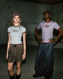  Áo Thun [Unisex] Badblood - [w-tee25-104] Lion Jersey Ringer T-Shirt Purple Grey 