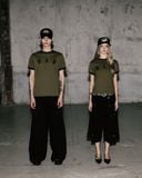  Áo Thun [Unisex] Badblood - [w-tee25-089] Cosmo Bad Patch Ringer T-Shirt Khaki 