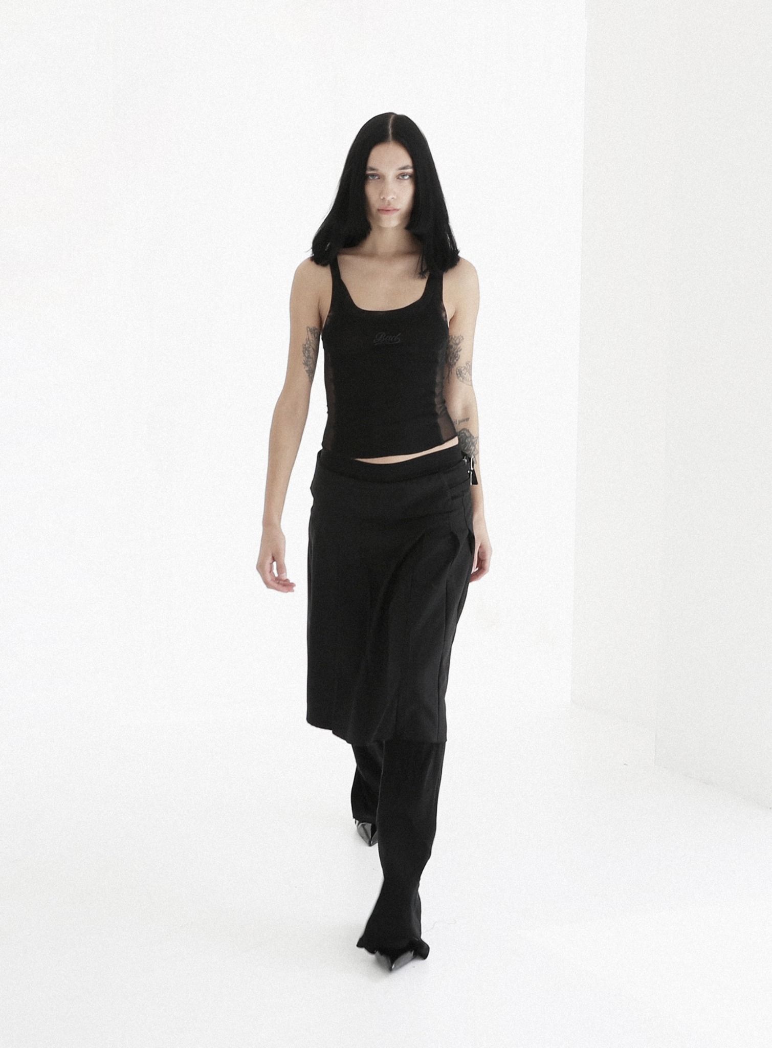  Áo Croptop [Nữ] Badblood - [w-tnk24-024] Second Skin Tank Top Black 