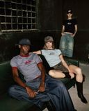  Áo Thun [Unisex] Badblood - [w-tee25-103] Lion Jersey Ringer T-Shirt Light Blue 