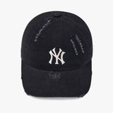  Nón MLB Korea - [Unisex] Damaged Washed Denim NY Yankees Black - 3ACPVD34N-50BKS 