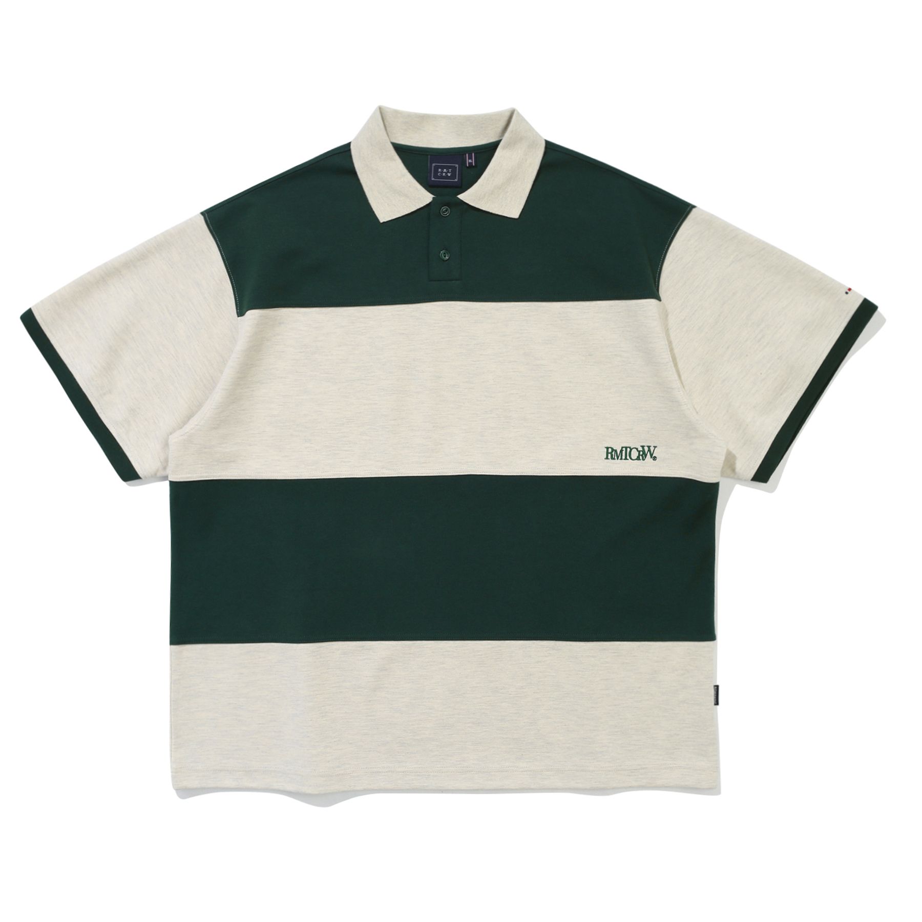  Áo Polo RMTCRW [ROMANTIC CROWN] - STRIPE RUGBY POLO GREEN 