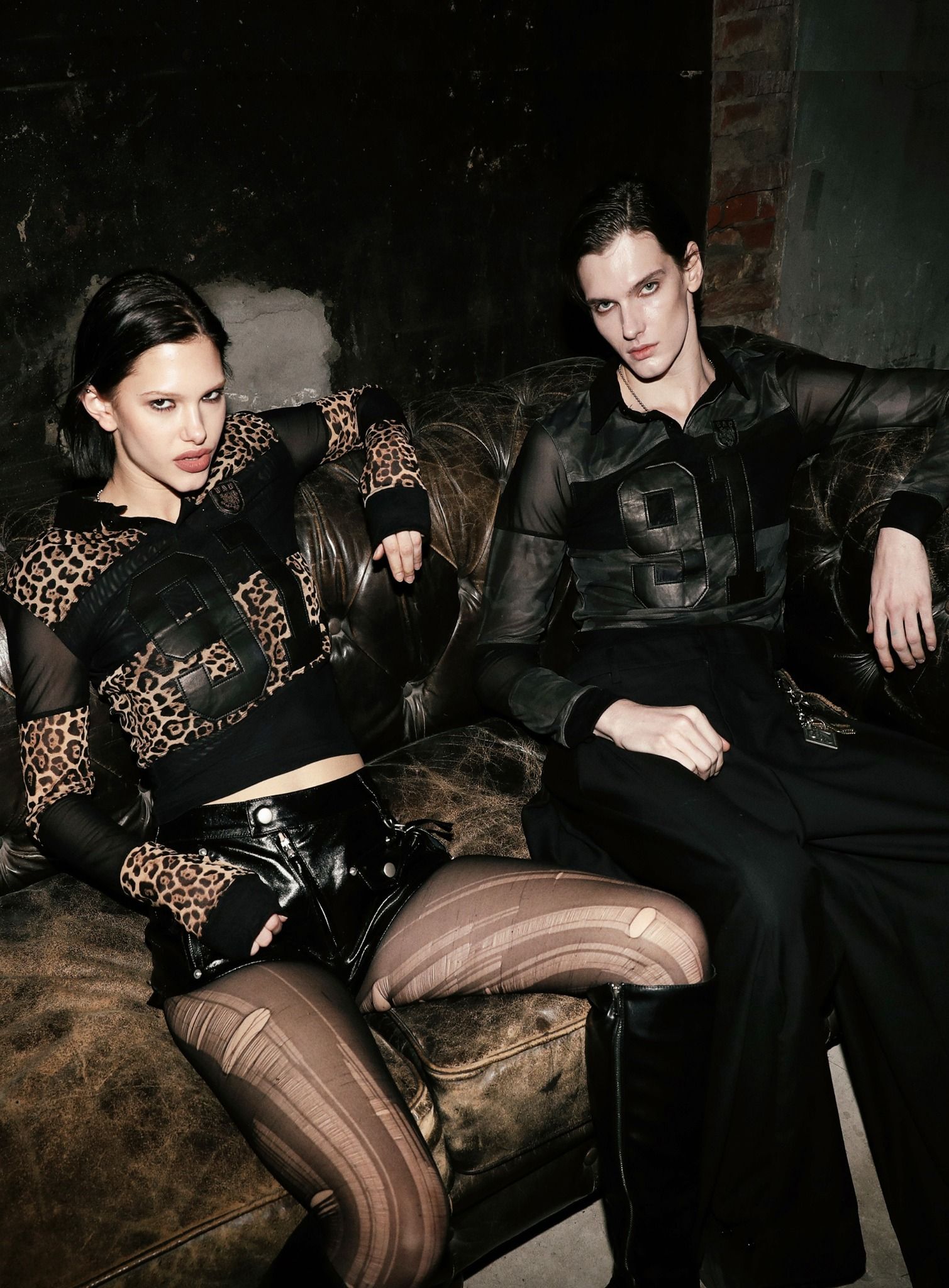  Áo Thun Dài Tay [Unisex] Badblood - [w-tee25-021] Vintage Club Rugby Leopard 