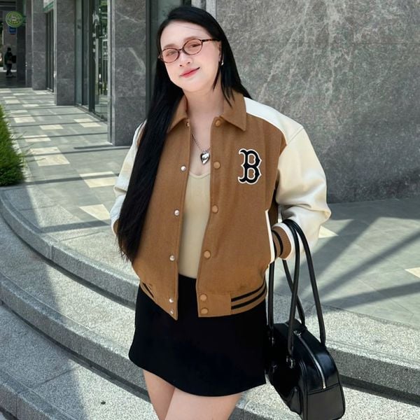 Áo Bomber MLB [Unisex] Boston Có Cổ