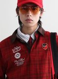  Áo Sweater [Unisex] Badblood - [w-sweatshirt24-013] Classic Check Rugby Shirt - Red 