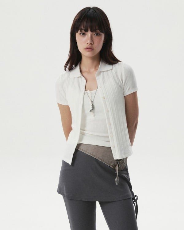  Set Polo Whoau [Nữ] Summer Eyelet Jacquard - WHAAG2551F / WHTMG2551F 