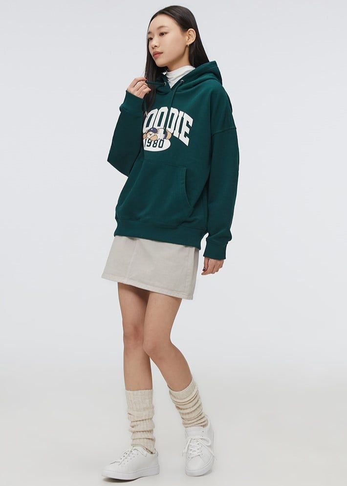  Áo Hoodie SPAO [Nữ] - Woody Hooded Pullover Green - SPMHE49G51 