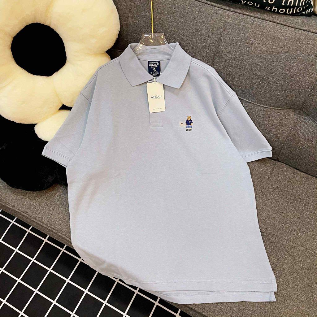 Áo Polo WHOAU [Unisex] - Steve Short Sleeve Collar Blue - WHHAE2411U 