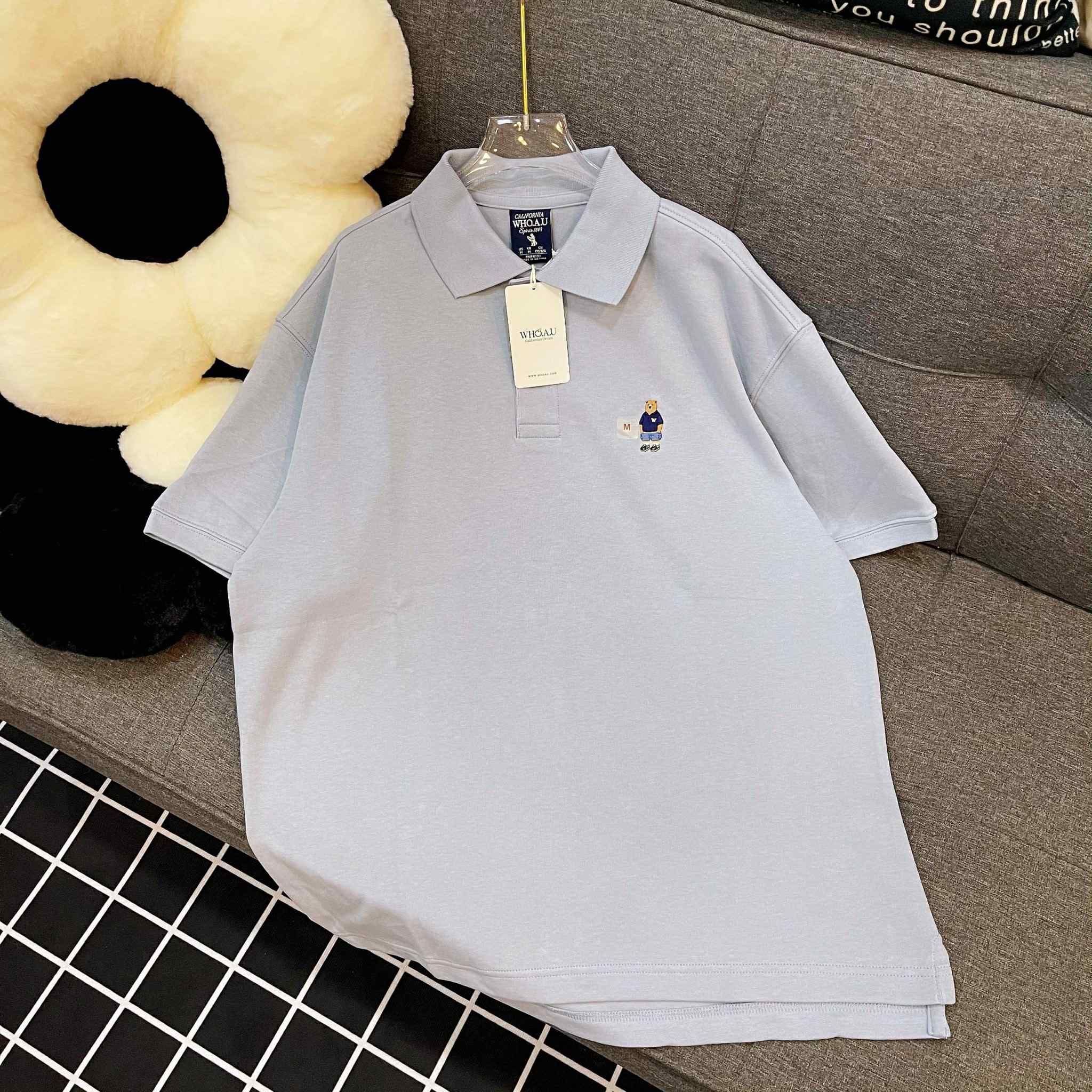  Áo Polo WHOAU [Unisex] - Steve Short Sleeve Collar Blue - WHHAE2411U 