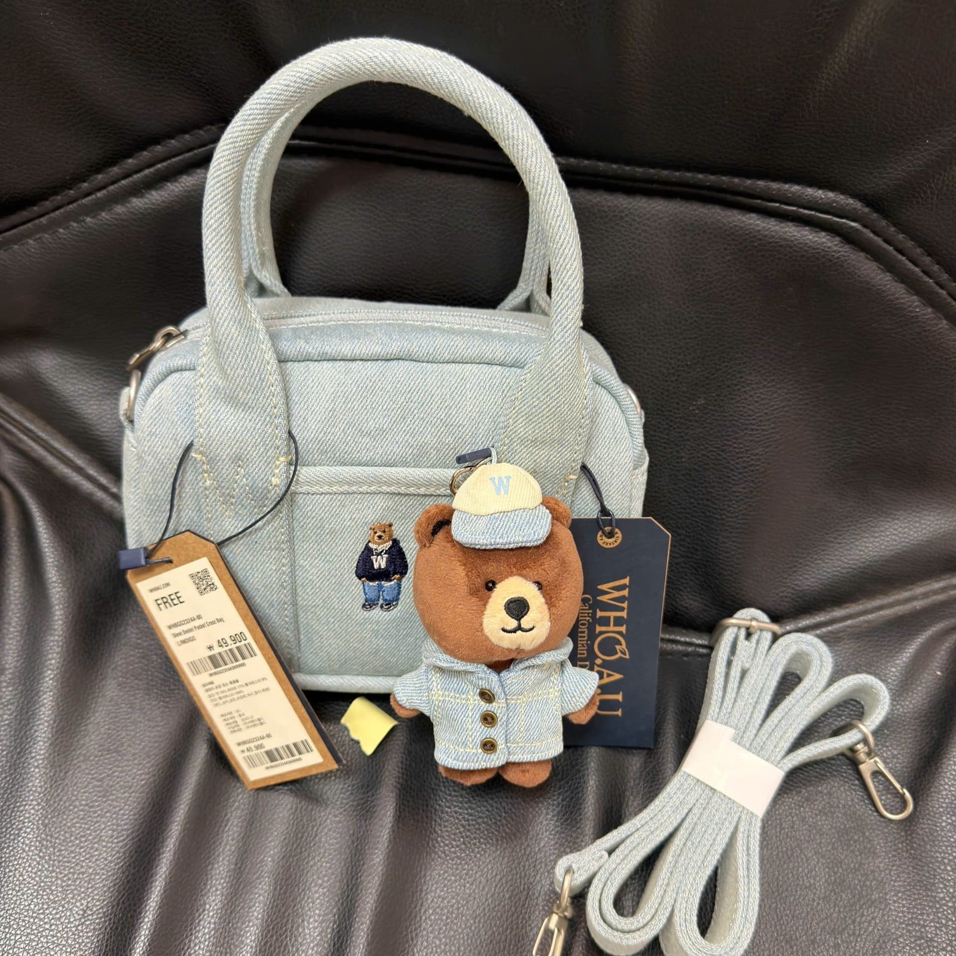  Túi Đeo Chéo WHOAU - Steve Denim Pocket Cross Blue - WHBGG2324A 