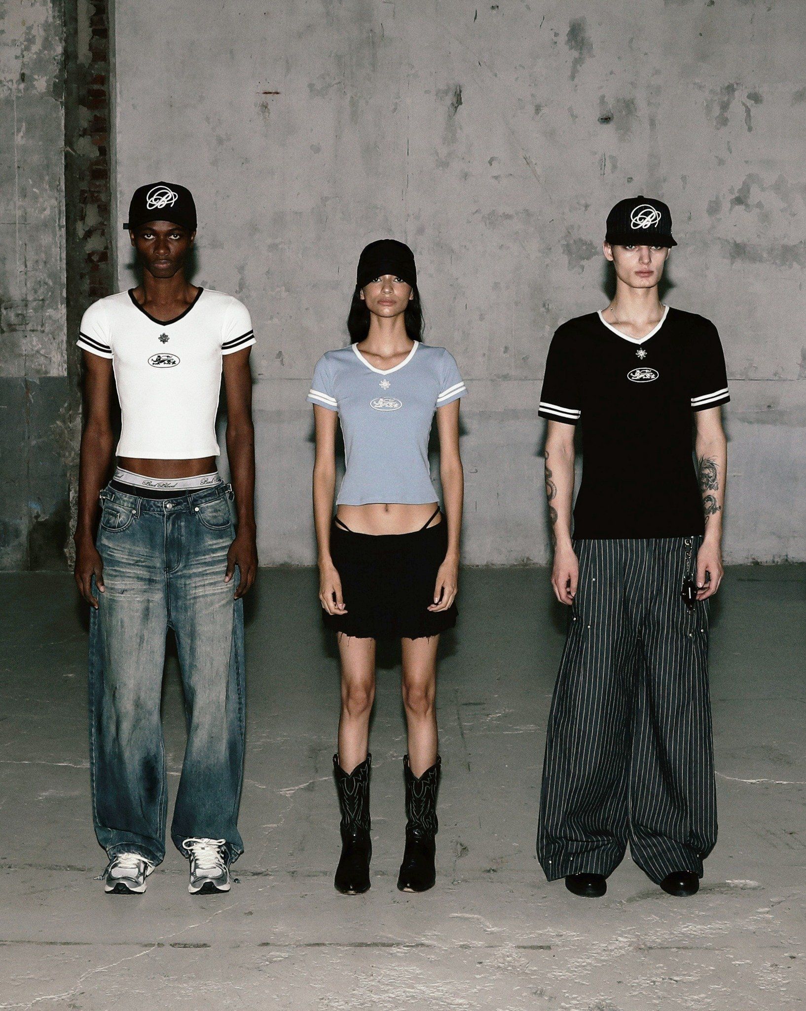  Áo Thun [Unisex] Badblood - [w-tee25-109] 91 V-Neck Jersey T-Shirt Light Blue 