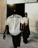  Áo Thun [Unisex] Badblood - [w-tee25-034] Dark Classic Logo T-Shirt White 