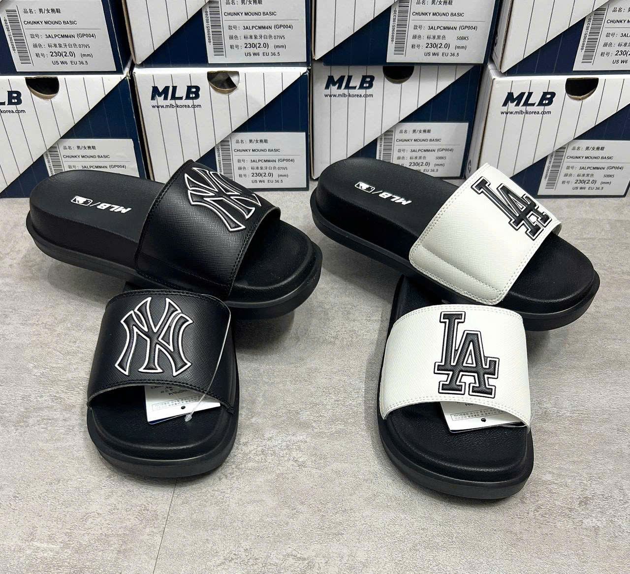  Dép MLB Korea - Chunky Mound Basic - 3ALPCMM4N-50BKS 