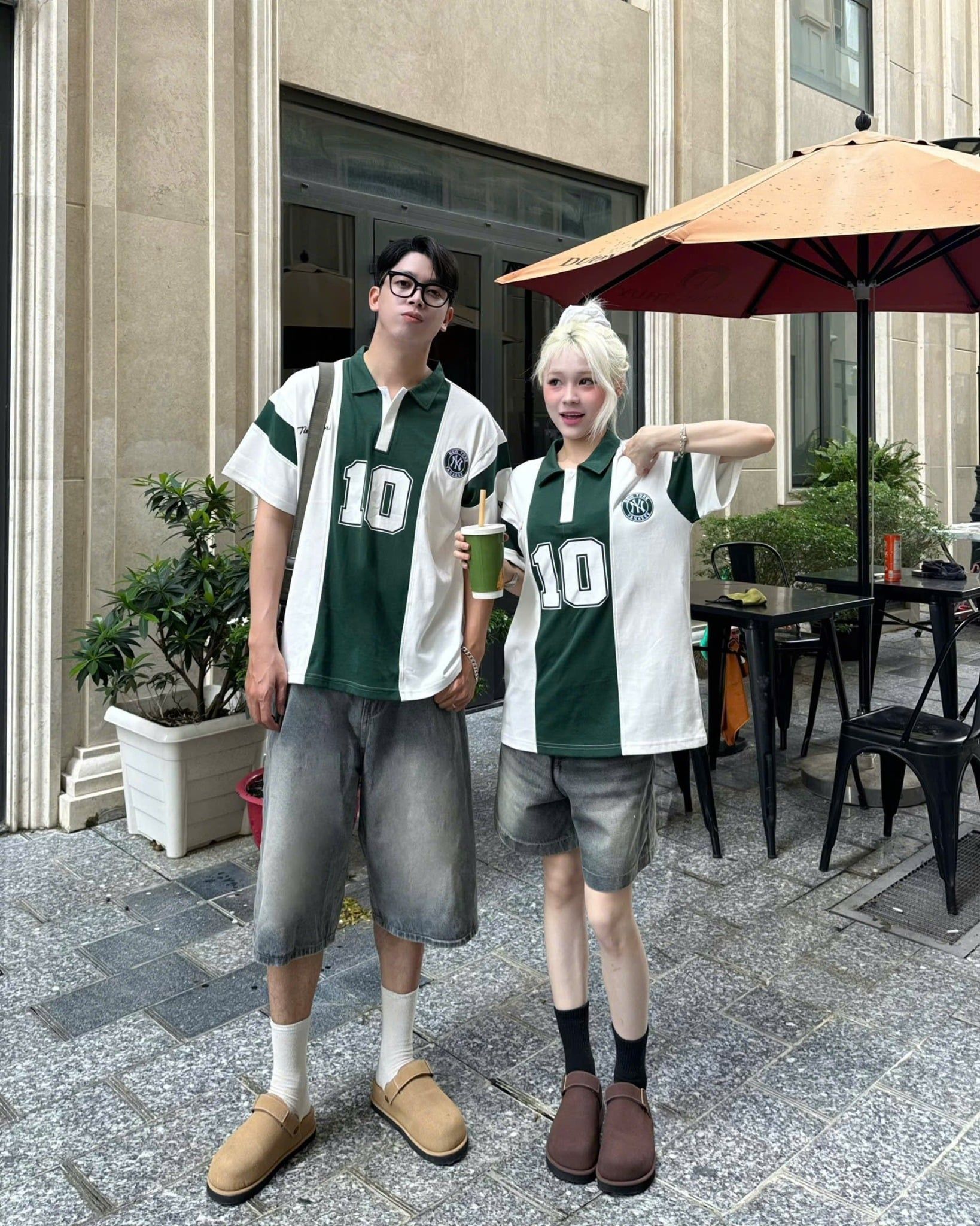  Áo Thun Polo New Era - [Unisex] NY Yankees Jersey 10 Stripe Green - 15488871 