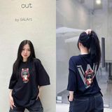  Áo thun Life Work [Unisex] - Peace Hip Dog Black T-Shirt 