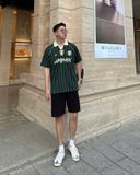  Áo Thun Polo New Era - [Unisex] NY Stripe Middle Logo Green/White 