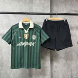  Áo Thun Polo New Era - [Unisex] NY Stripe Middle Logo Green/White 