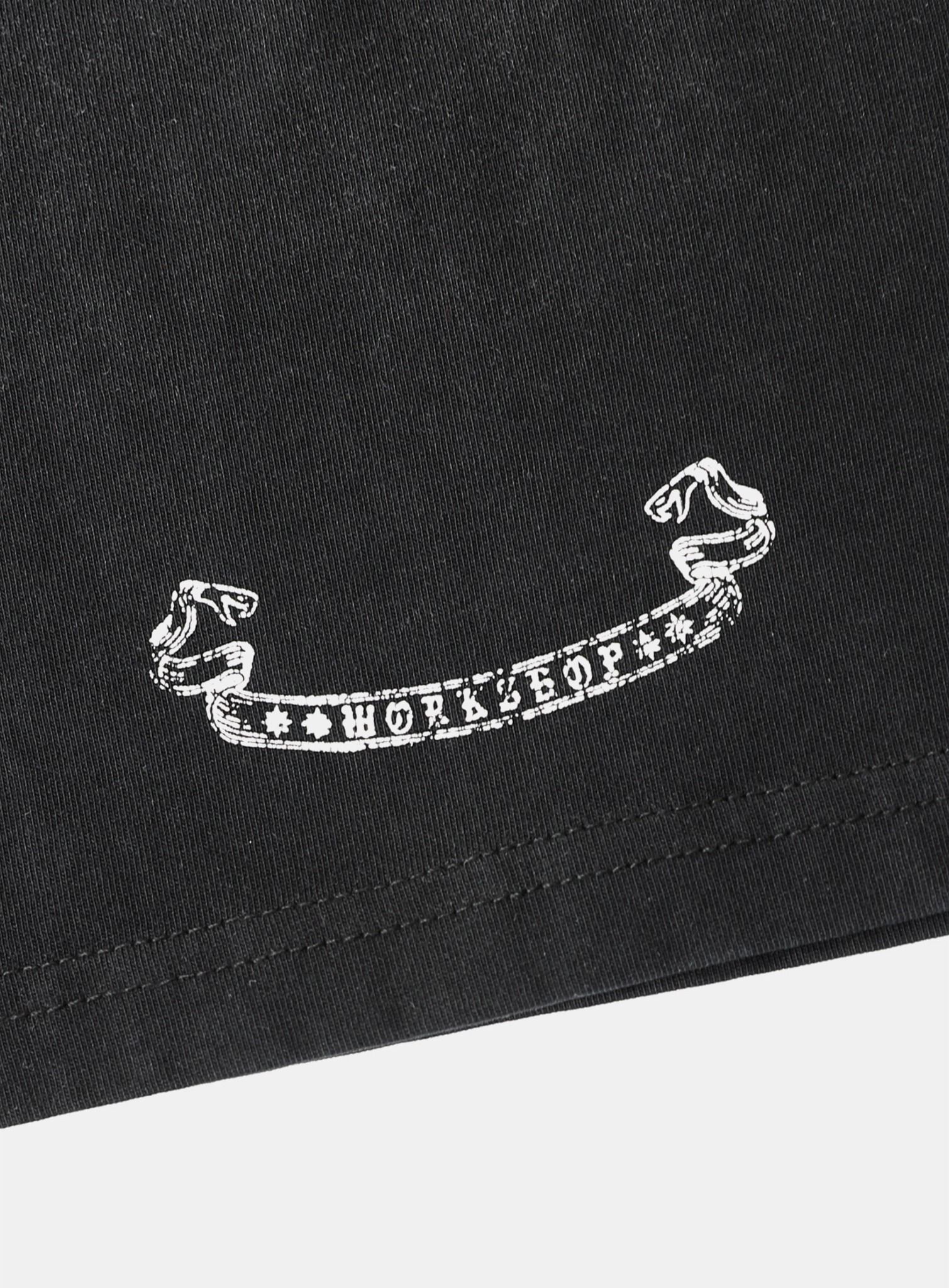  Áo Thun [Unisex] Badblood - [w-tee25-124] Cosmo Print Distressed Pocket T-Shirt - Black 