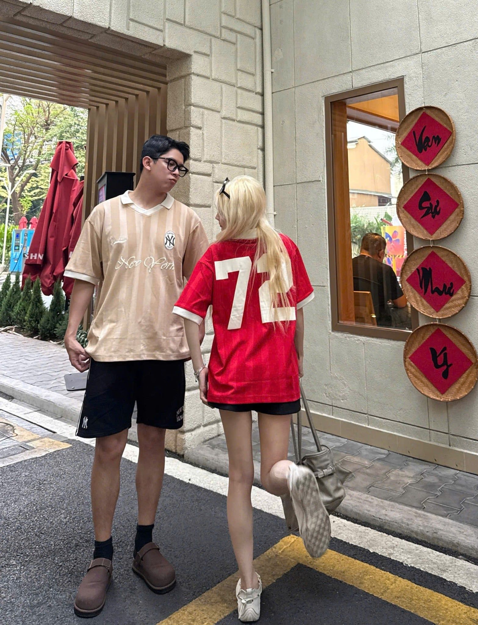  Áo Thun Polo New Era - [Unisex] NY 72 Stripe Jersey Beige 