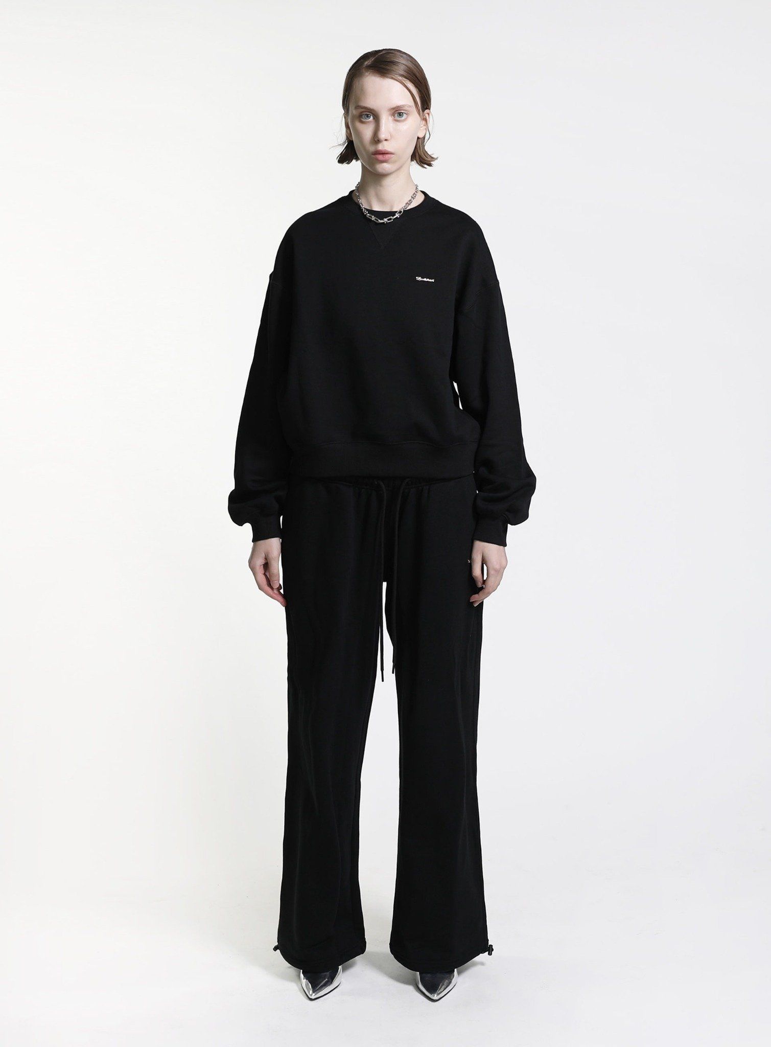  Áo Sweater [Unisex] Badblood -[w-sweatshirt22-003] Minimal Logo Heavyweight - Black 