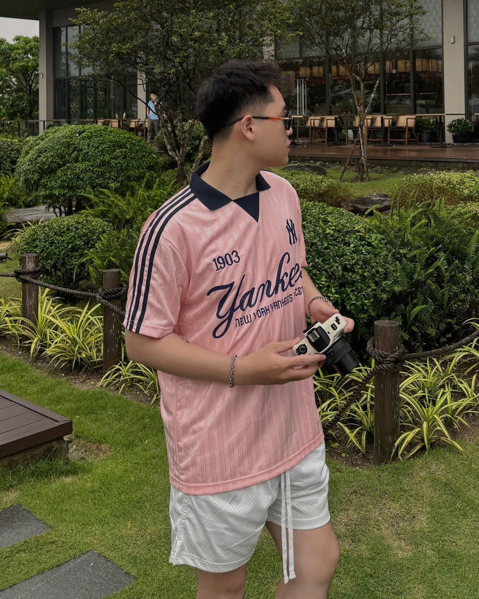  Áo Polo New Era - [Unisex] NY Yankees Jersey Stripe Pink - 13265555 