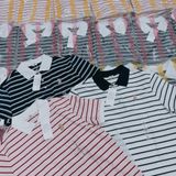  Áo Polo SPAO [Nữ] - Bear Sọc Ngang Trắng SS26 