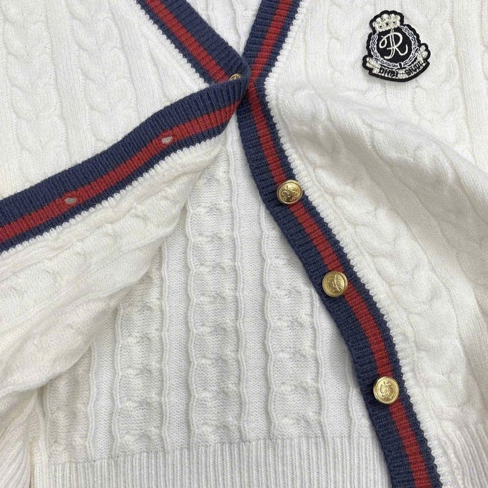  Áo Cardigan Len Nội Địa Hàn Freesize Màu Trắng 