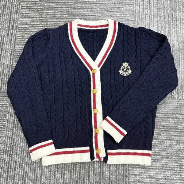 Áo Cardigan Len Nội Địa Hàn Freesize Màu Navy