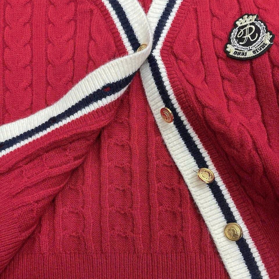  Áo Cardigan Len Nội Địa Hàn Freesize Màu Đỏ 